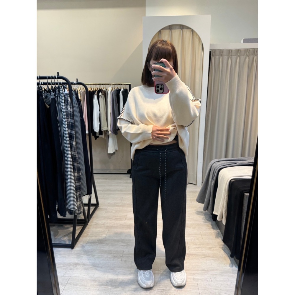 內加絨斜紋布直筒褲-細節圖3