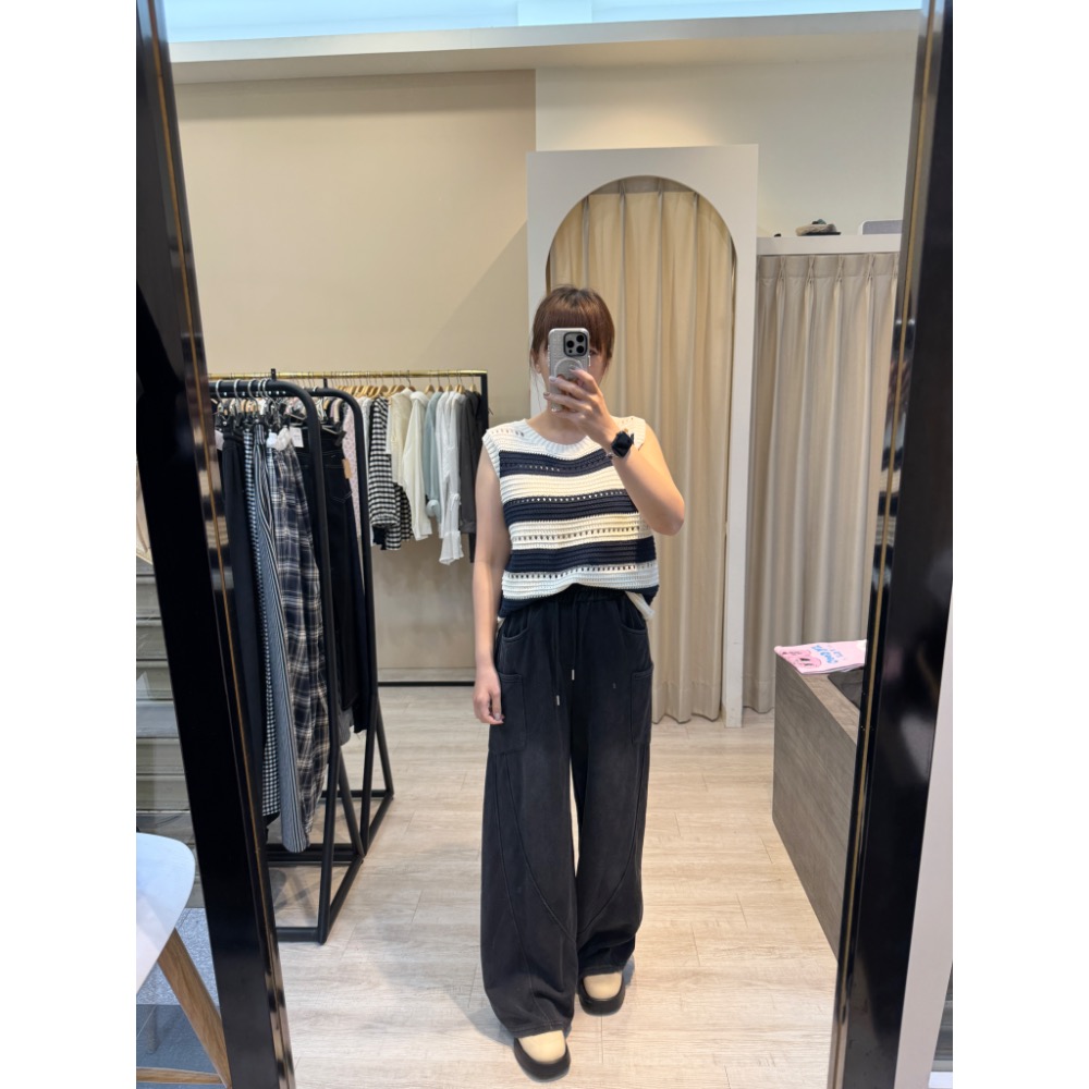 撞色條紋針織背心-細節圖2