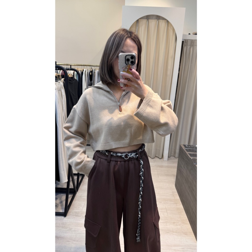 拉鏈短版上衣-細節圖4