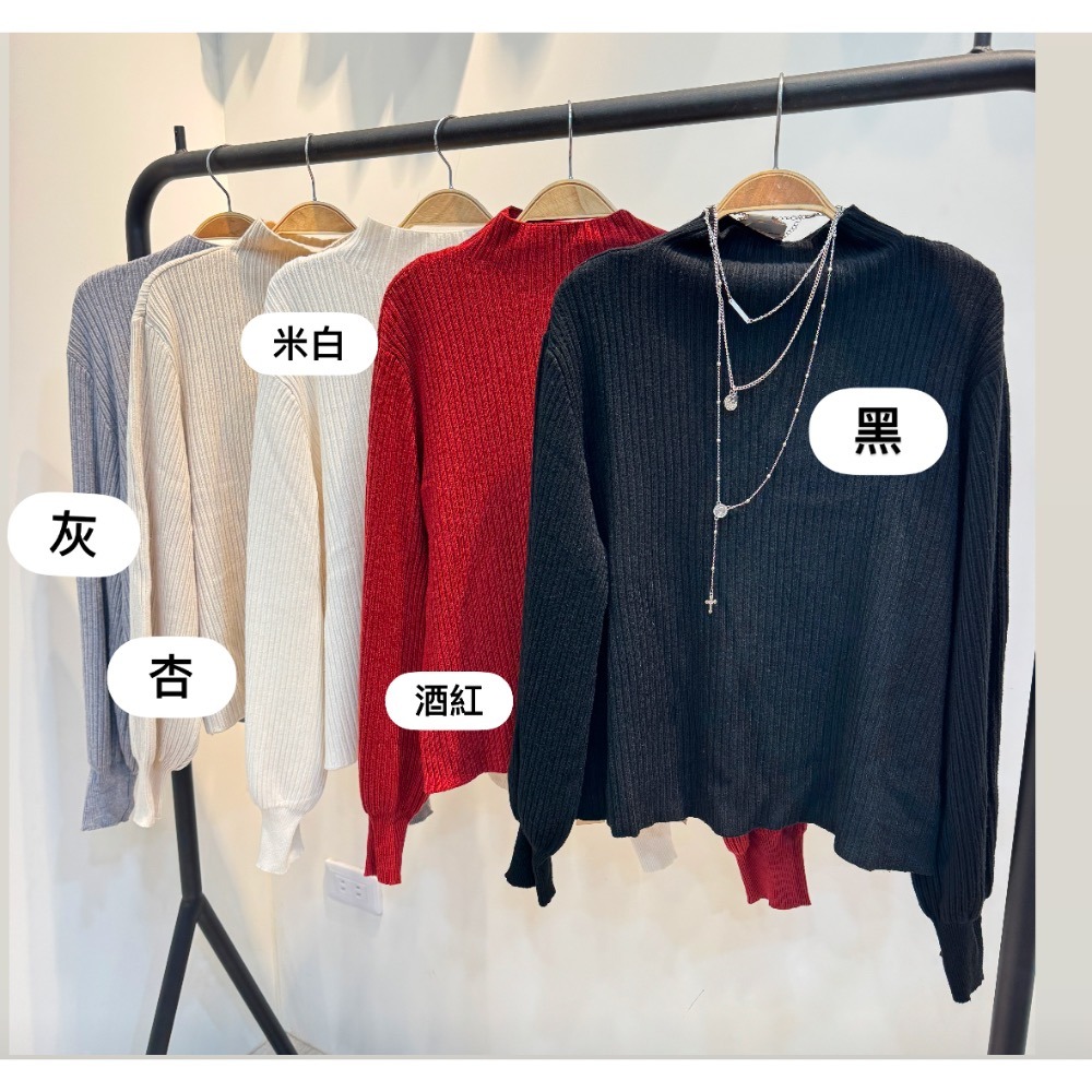 泡泡袖坑條衫-細節圖3