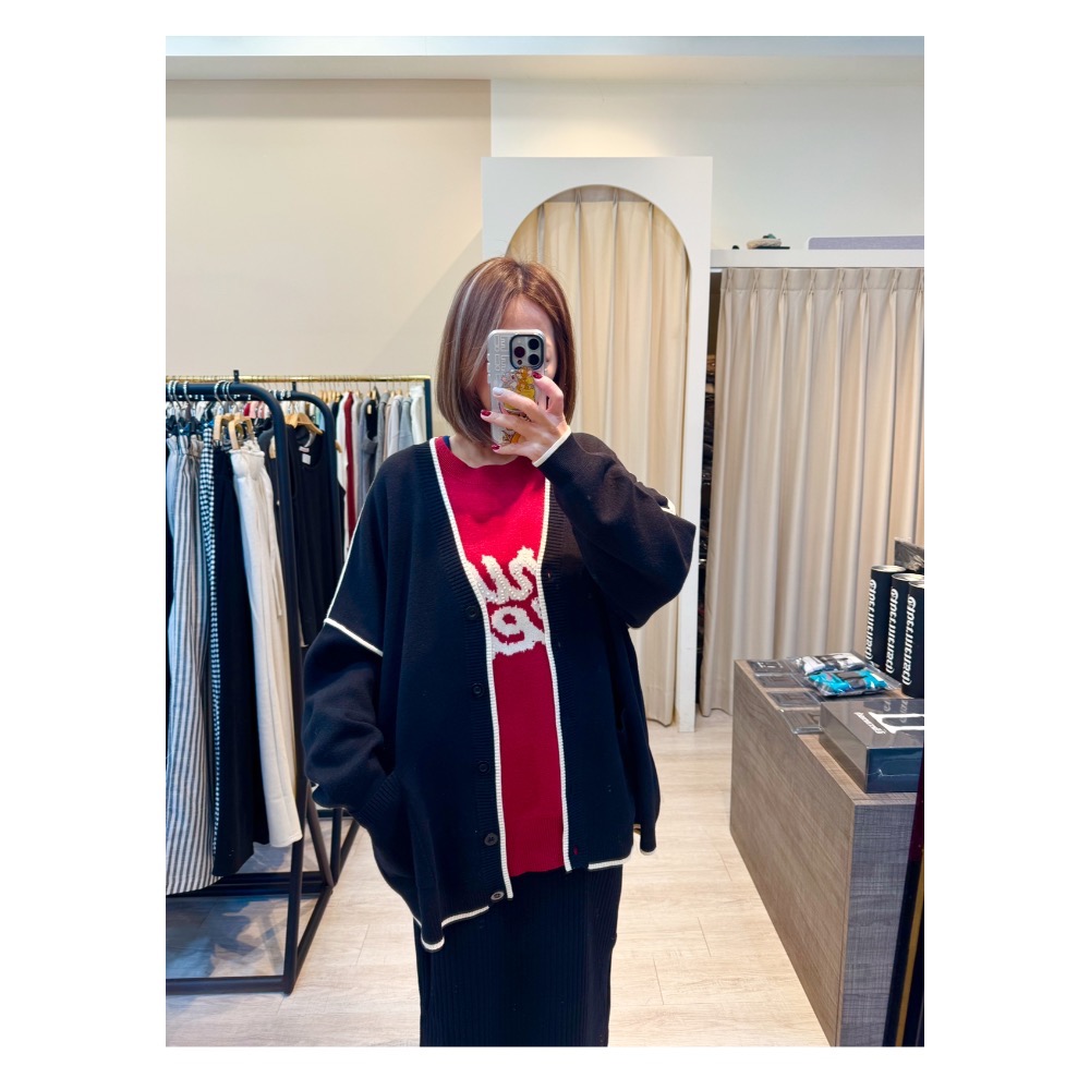 滾邊撞色針織外套-細節圖2