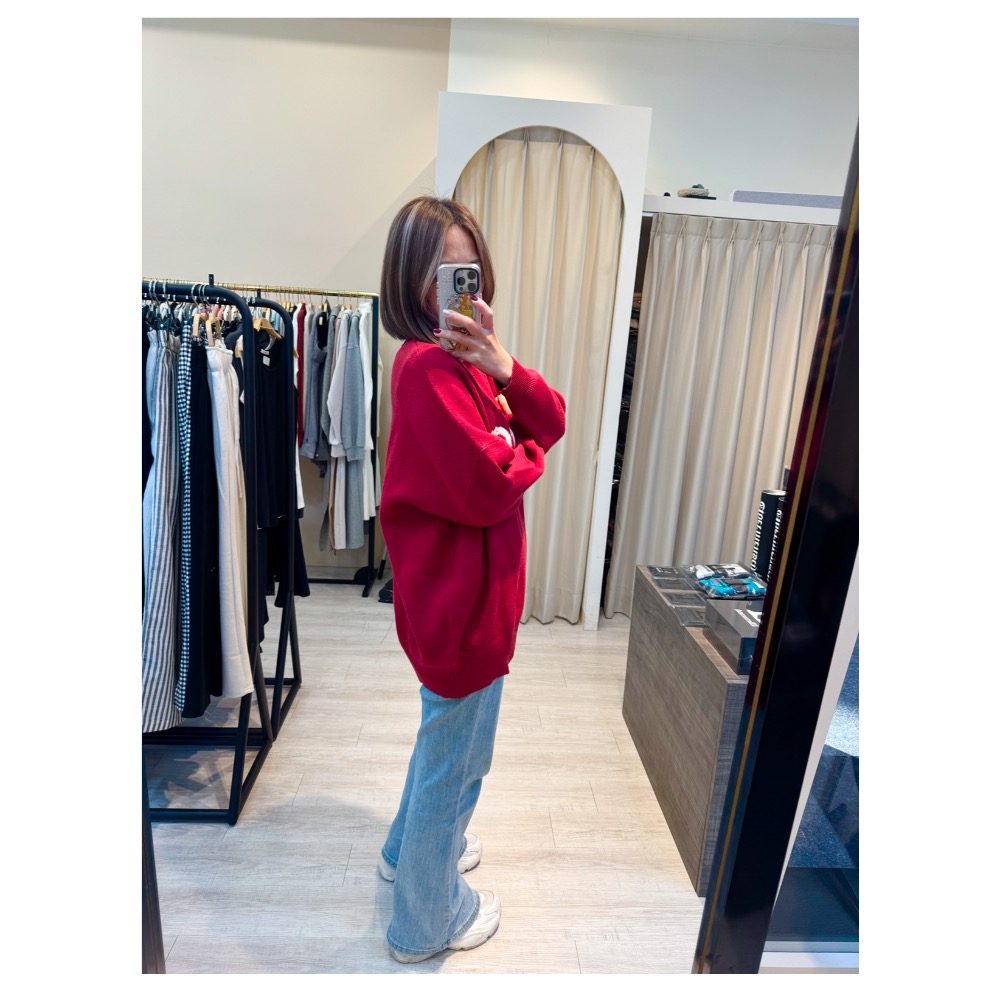 毛絨字母針織衫-細節圖2