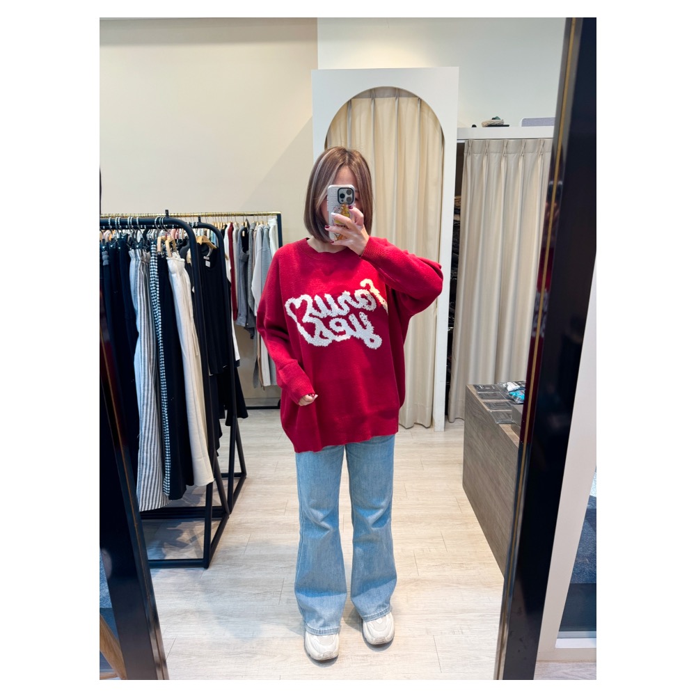 毛絨字母針織衫-細節圖3