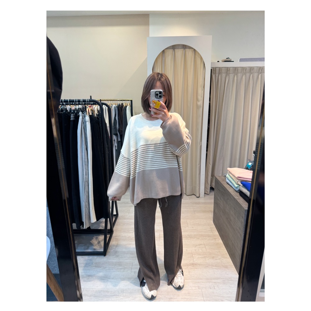 拼色細條包芯紗衫-細節圖2