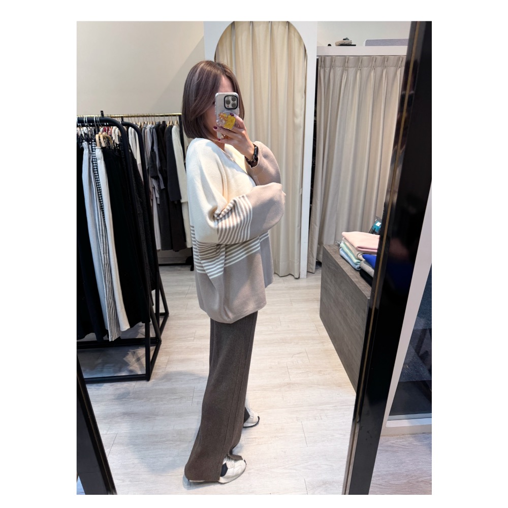 拼色細條包芯紗衫-細節圖3