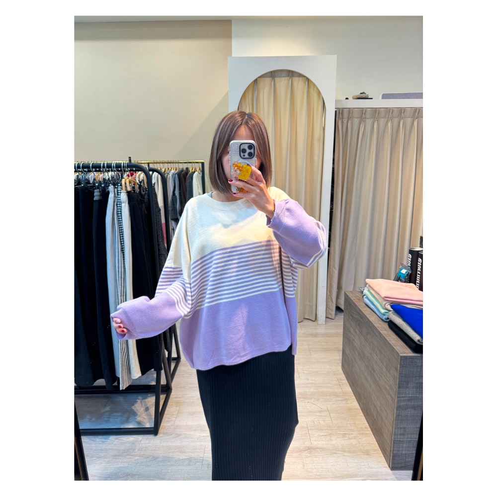 拼色細條包芯紗衫-細節圖4