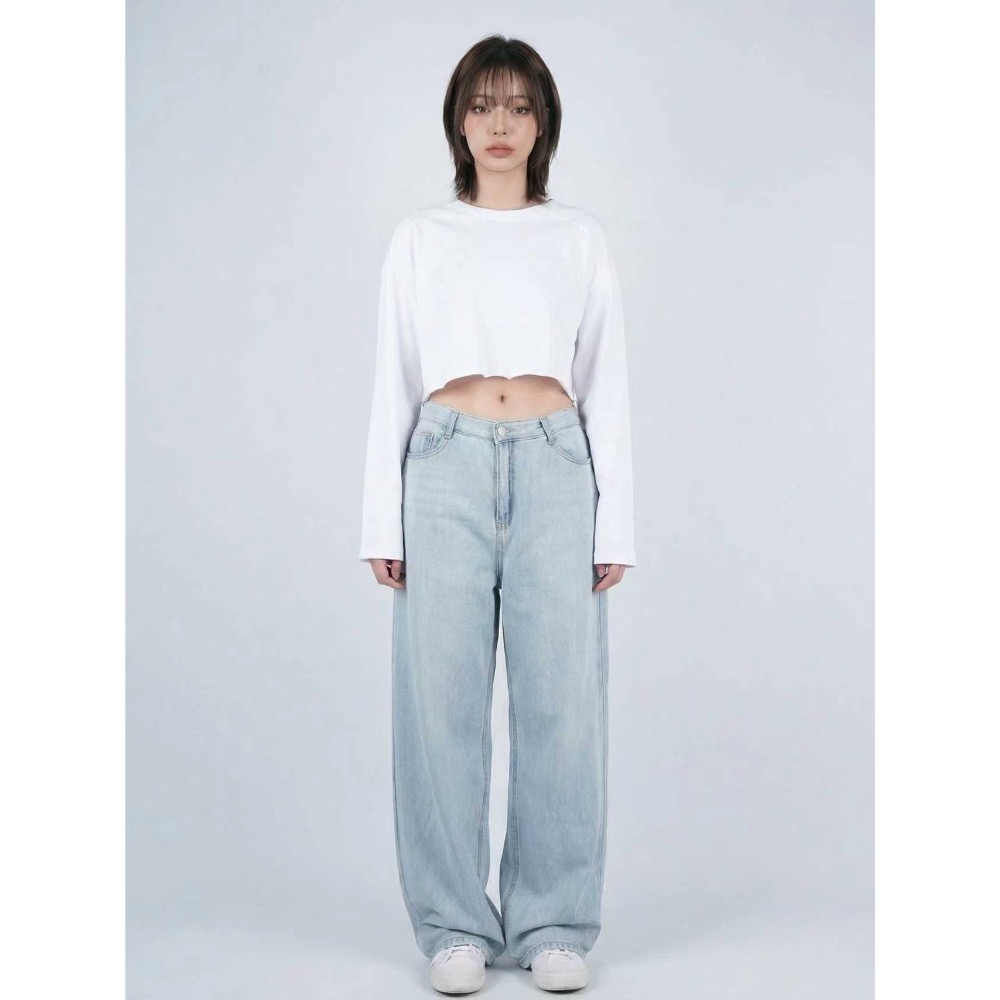 🇰🇷亞麻輕涼牛仔褲-細節圖2