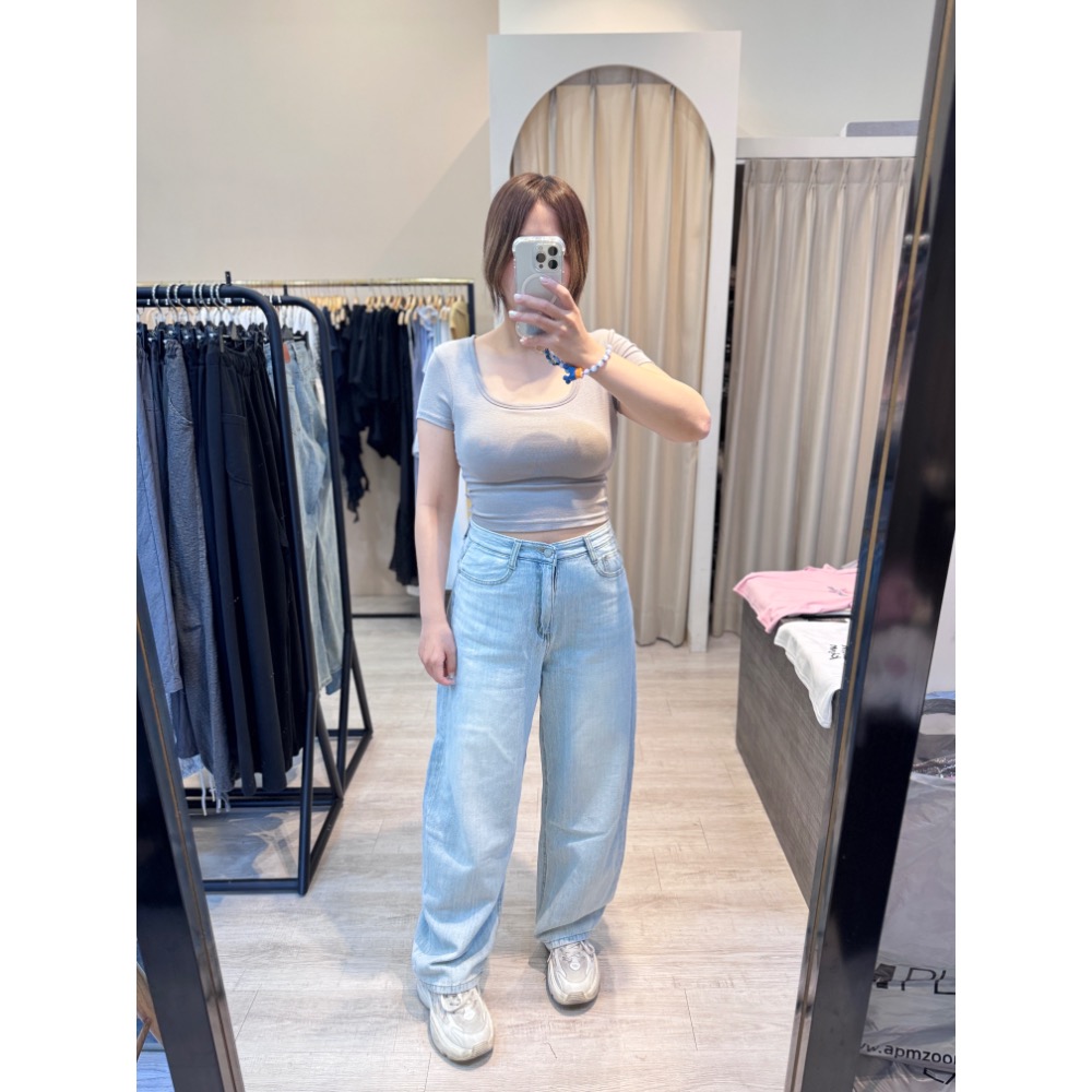 🇰🇷亞麻輕涼牛仔褲-細節圖3
