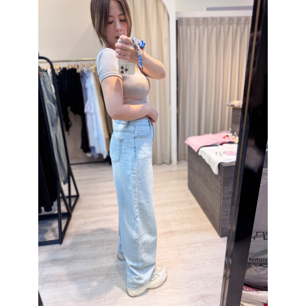 🇰🇷亞麻輕涼牛仔褲-細節圖4