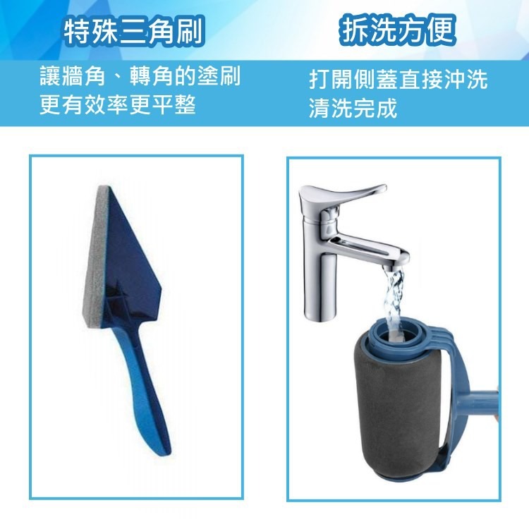 免沾油漆滾筒刷 快速出貨 填充式滾輪油漆刷 刷牆神器 滾筒刷 油漆 乳膠漆 牆漆伸縮桿 滾筒刷 自吸海綿 家用滾筒滾刷-細節圖5