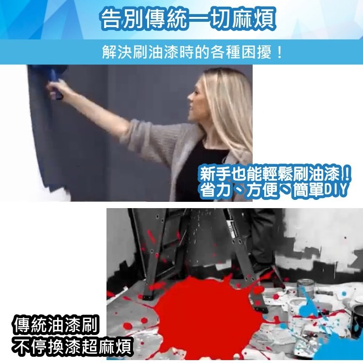 免沾油漆滾筒刷 快速出貨 填充式滾輪油漆刷 刷牆神器 滾筒刷 油漆 乳膠漆 牆漆伸縮桿 滾筒刷 自吸海綿 家用滾筒滾刷-細節圖8