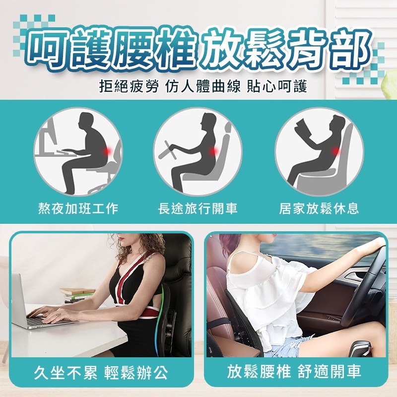 8D 人體工學 護腰 靠墊 快速出貨 雙背板 避震 腰靠 腰靠墊 護腰墊 腰枕 靠枕 車用 椅子靠墊 椅子靠枕 背墊-細節圖3