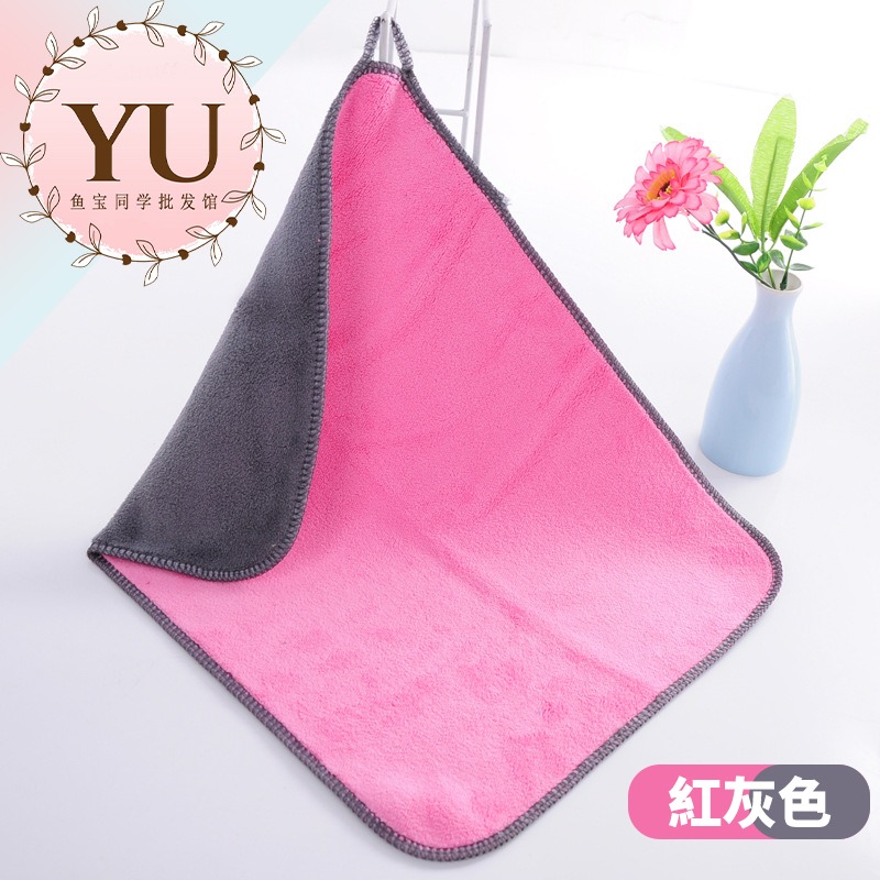 雙面雙色 可掛 廚房 珊瑚絨 抹布 吸水 快速出貨 不沾油 擦拭 百潔布 洗碗 擦車 洗車 纖維 蝌蚪 毛巾 絨毛 擦手-規格圖9