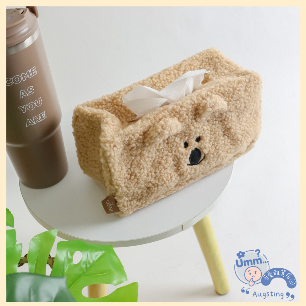 ᴀᴜɢsᴛɪɴɢ •ᴗ• 正版 Dinotaeng Quokka短尾袋鼠 造型紙巾套 衛生紙套 絨毛面紙盒-細節圖2