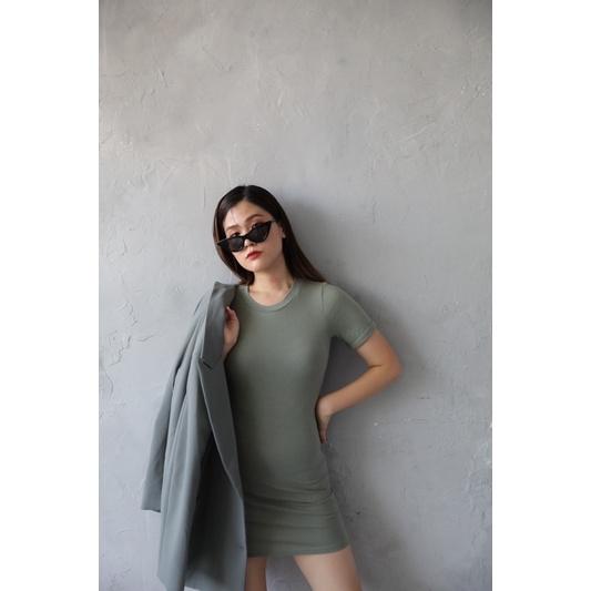 WEARtoEAT｜短袖圓領修身洋裝-細節圖3