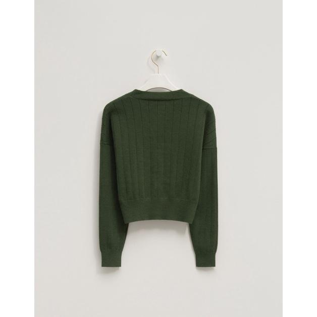 WEARtoEAT｜坑條V領針織上衣-細節圖5