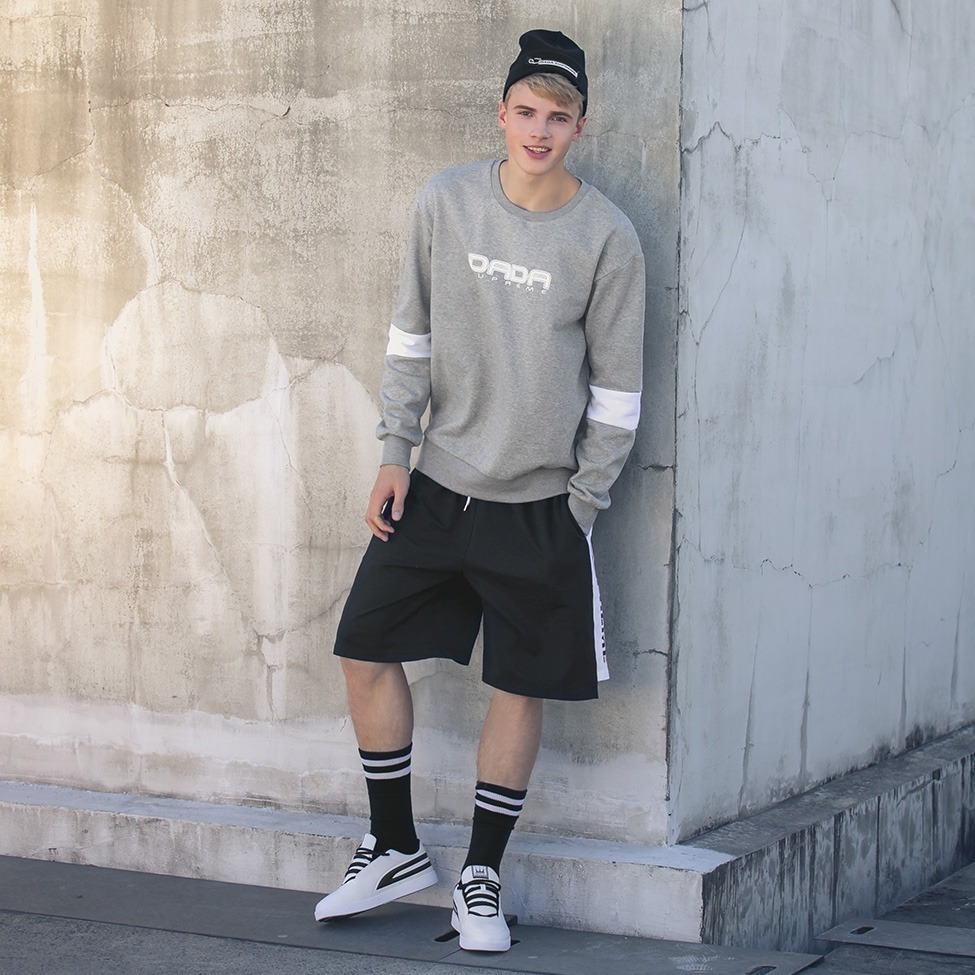 【全新】DADA SUPREME 抽繩印花褲 休閒褲 運動褲 (黑) 男女 棉褲 短褲-細節圖2