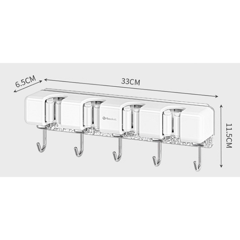 【全新商品】拖把壁掛夾 置物架 壁貼免打孔 壁掛拖把架-細節圖2