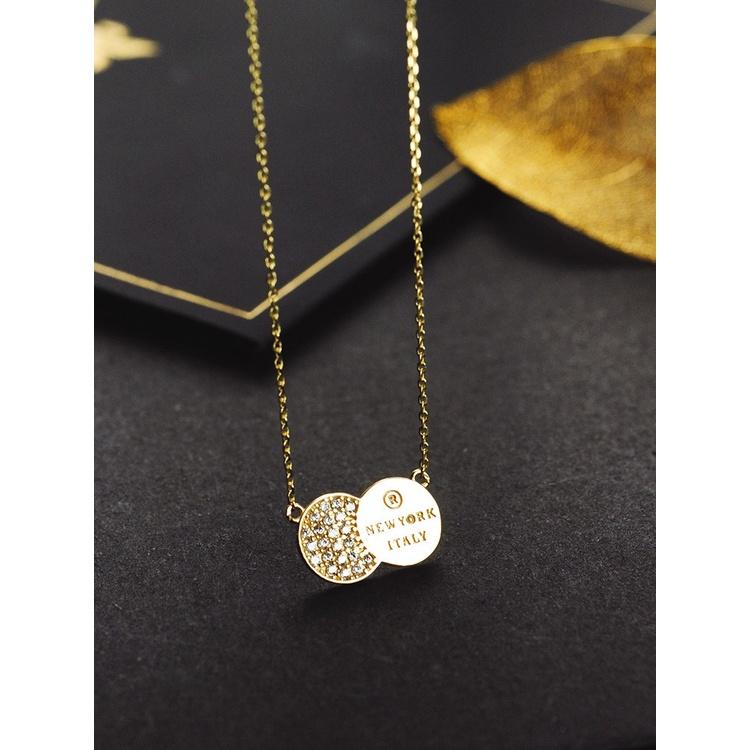 【台北奧斯珠寶】14k金項鍊女款 字母鎖骨鏈 黃金珠寶首飾-細節圖5