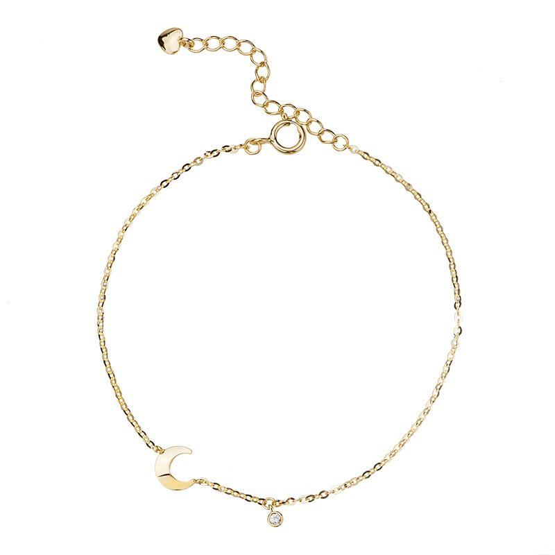 【台北奧斯珠寶】14K金手鍊女 月亮調節鏈 黃金珠寶首飾-細節圖4
