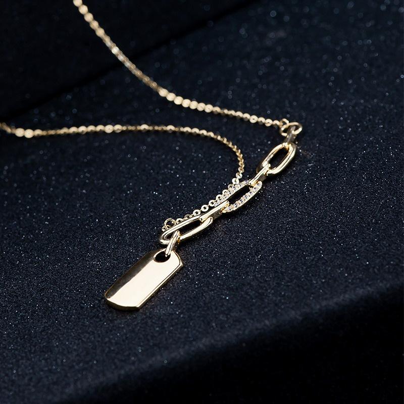 【台北奧斯珠寶】14K金項鍊女款 定制刻字頸鍊鎖骨鏈 黃金珠寶首飾-細節圖2