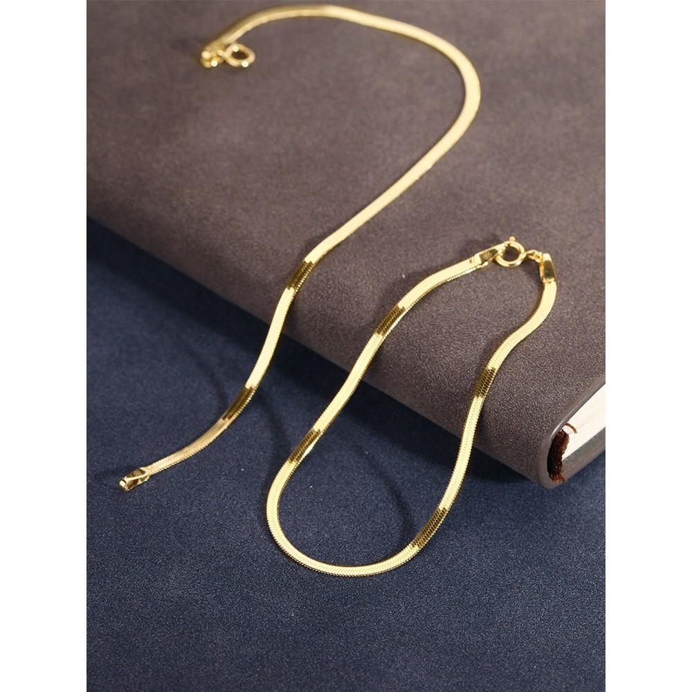 【台北奧斯珠寶】14K金手鍊 扁蛇骨蛇皮女刀片手腳鍊 黃金珠寶首飾-細節圖5