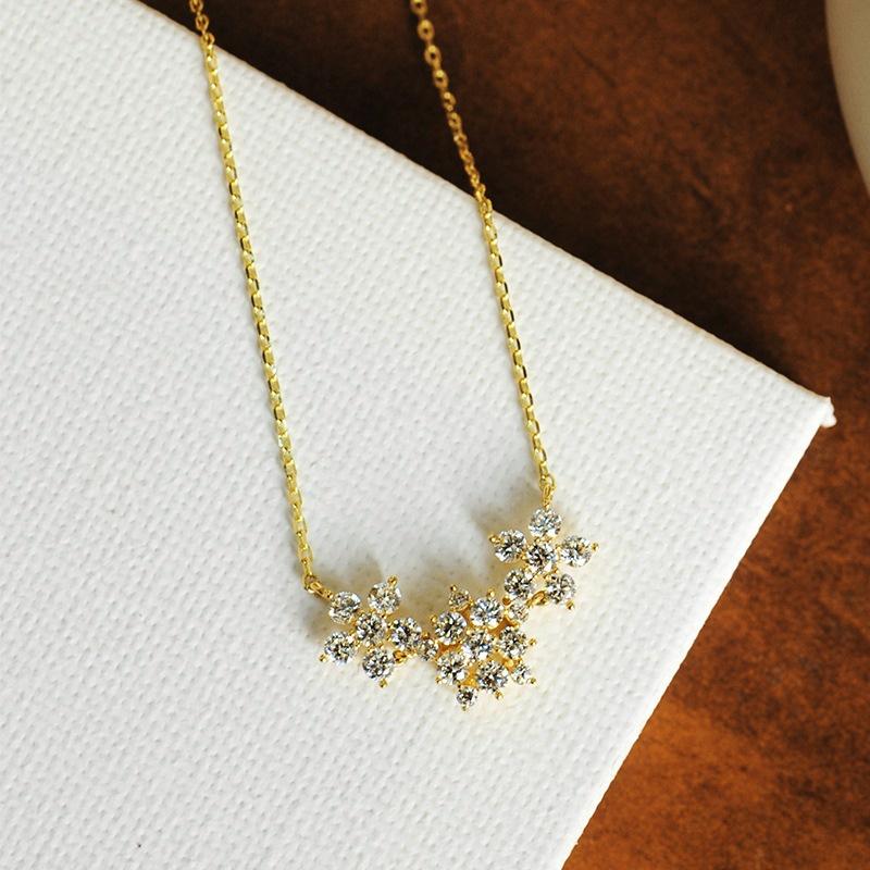 【台北奧斯珠寶】14k金項鍊女款 小花鎖骨鍊子 黃金珠寶首飾-細節圖3