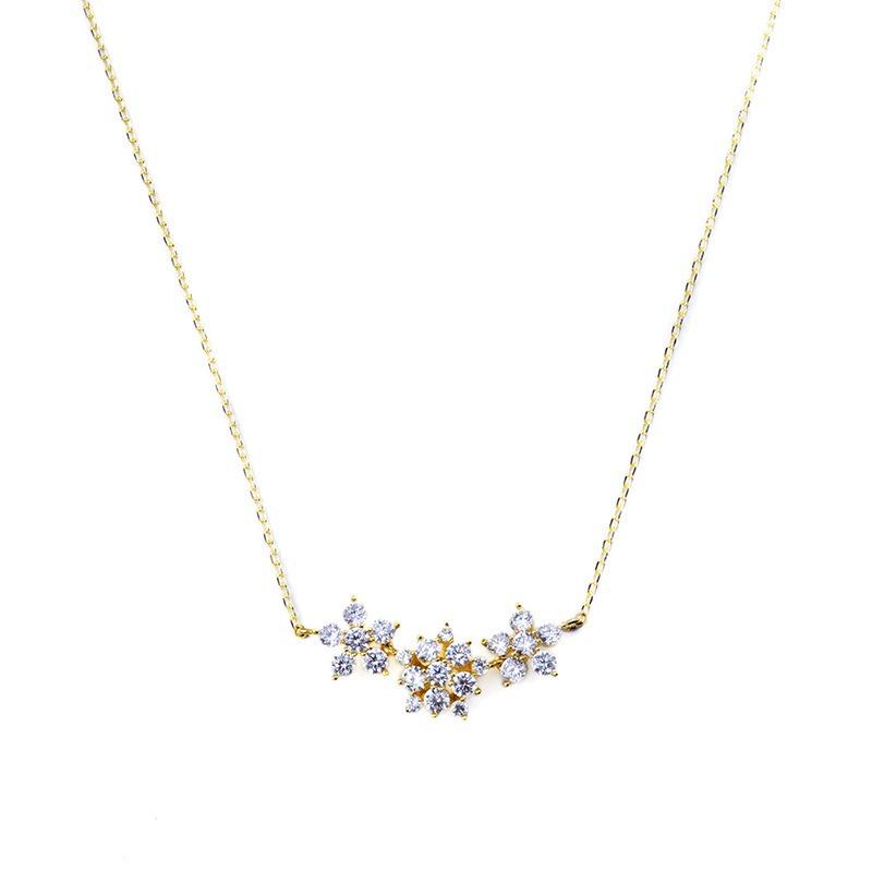 【台北奧斯珠寶】14k金項鍊女款 小花鎖骨鍊子 黃金珠寶首飾-細節圖4