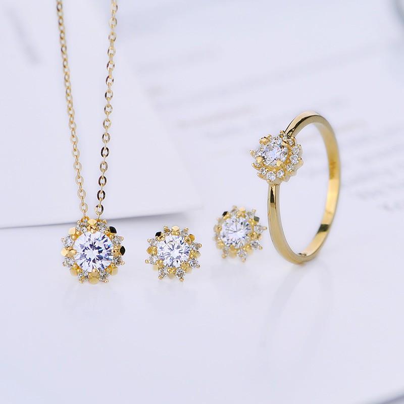 【台北奧斯珠寶】14K金戒指女 太陽花簡約套裝指環食指戒指 黃金珠寶首飾-細節圖3