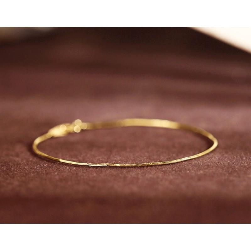 【台北奧斯珠寶】14k金手鍊 蛇骨雙層潮搭手飾 黃金珠寶首飾-細節圖3