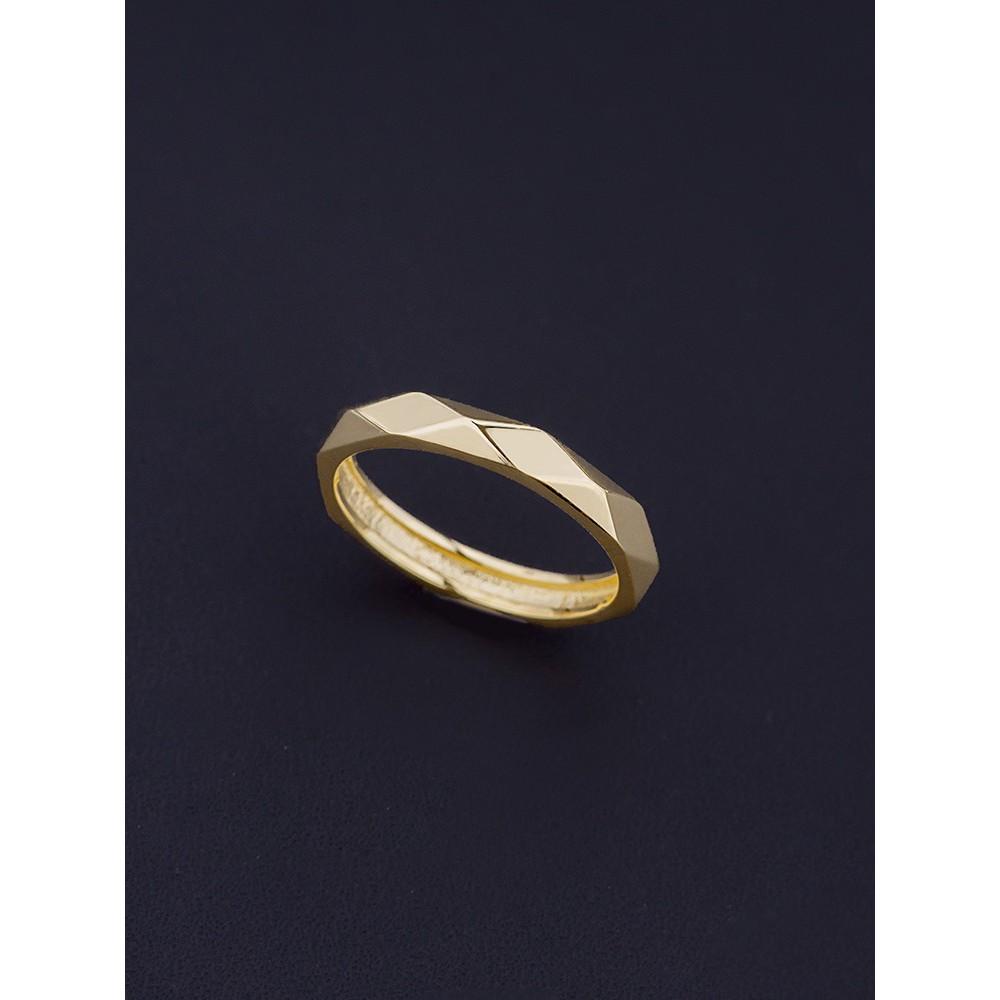 【台北奧斯珠寶】14k金戒指女款素金 刻面尾戒指環 黃金珠寶首飾-細節圖4