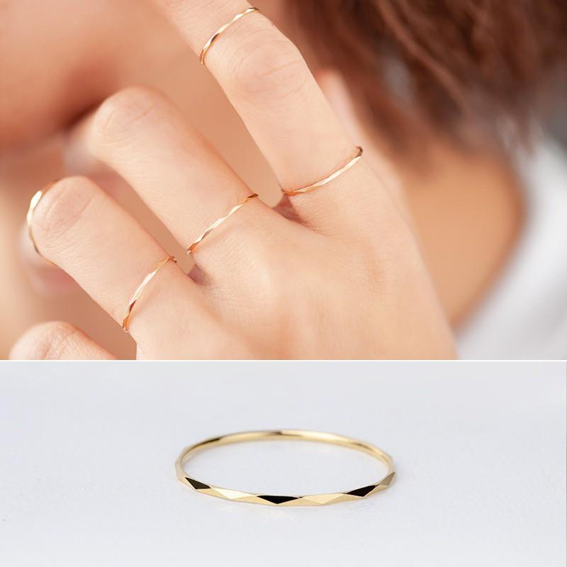 【台北奧斯珠寶】14K金戒指女款 疊戴指環細尾戒 黃金珠寶首飾-細節圖2
