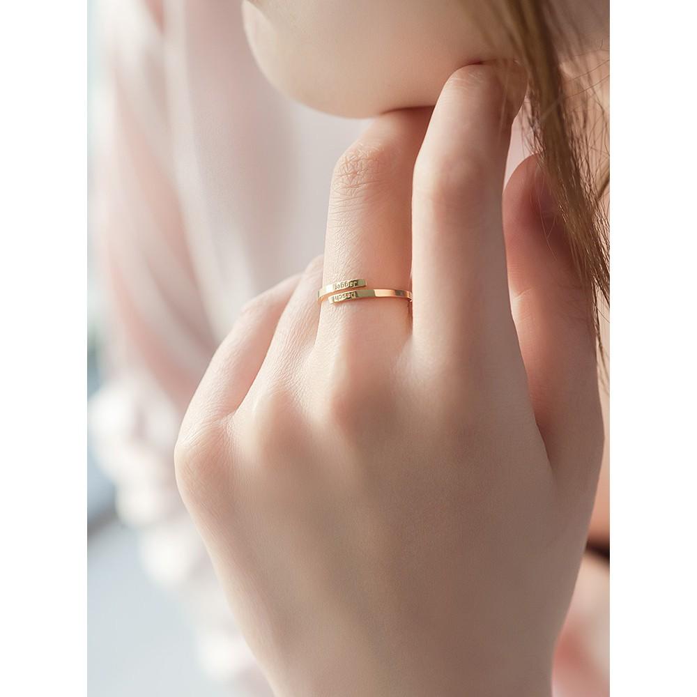 【台北奧斯珠寶】14k金細戒指ins風可定制禮物開口指環可調節-細節圖5
