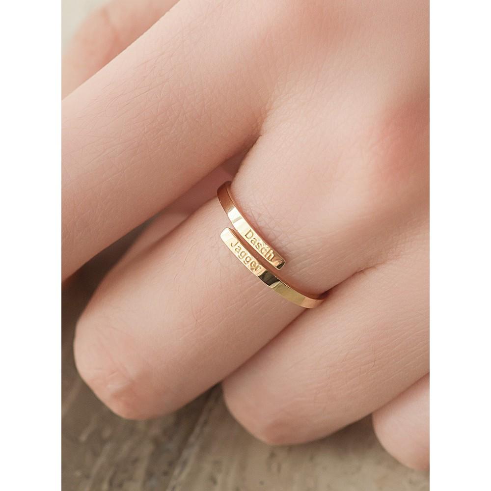 【台北奧斯珠寶】14k金細戒指ins風可定制禮物開口指環可調節-細節圖6