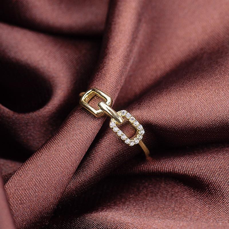 【台北奧斯珠寶】14k金戒指女款 方塊食指戒指環 黃金珠寶首飾-細節圖8