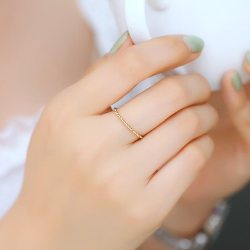 【台北奧斯珠寶】14K金戒指女款 螺纹细尾戒指环 黄金珠宝首饰-細節圖3