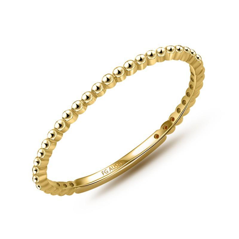 【台北奧斯珠寶】14K金戒指女款 螺纹细尾戒指环 黄金珠宝首饰-細節圖4