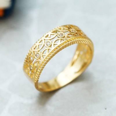 【台北奧斯珠寶】14K金戒指女款 鏤空指環 黃金珠寶首飾