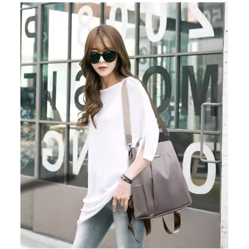 百搭時尚春夏新款 網紅時尚簡約百搭大容量防盜旅行雙肩包 女士休閒尼龍牛津布防潑水背包 送禮 交換禮物 現貨 不用等-細節圖6