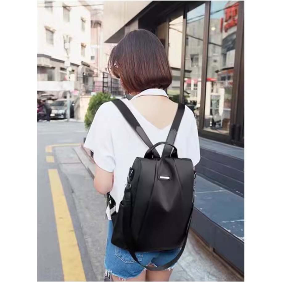 百搭時尚春夏新款 網紅時尚簡約百搭大容量防盜旅行雙肩包 女士休閒尼龍牛津布防潑水背包 送禮 交換禮物 現貨 不用等-細節圖7