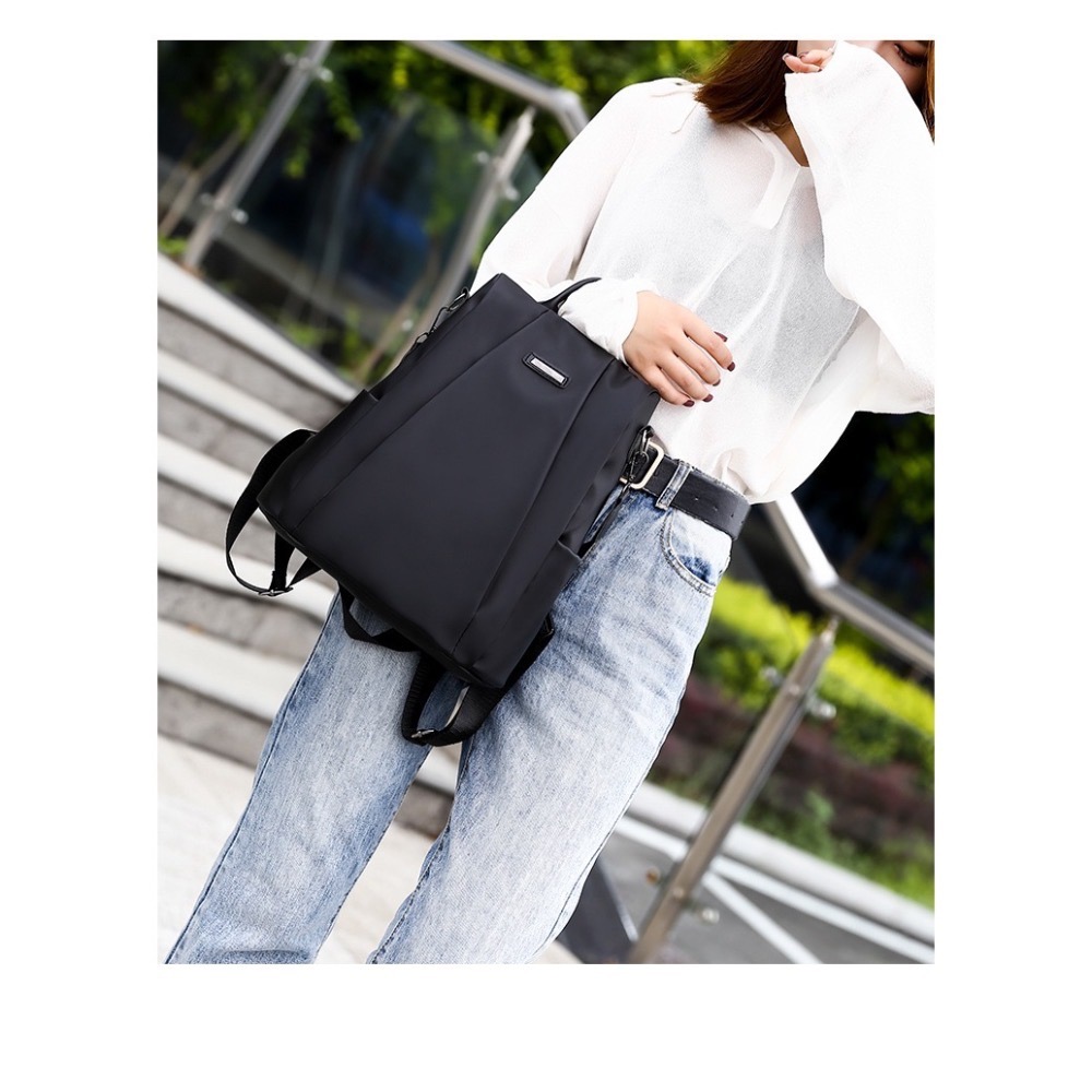 百搭時尚春夏新款 網紅時尚簡約百搭大容量防盜旅行雙肩包 女士休閒尼龍牛津布防潑水背包 送禮 交換禮物 現貨 不用等-細節圖8