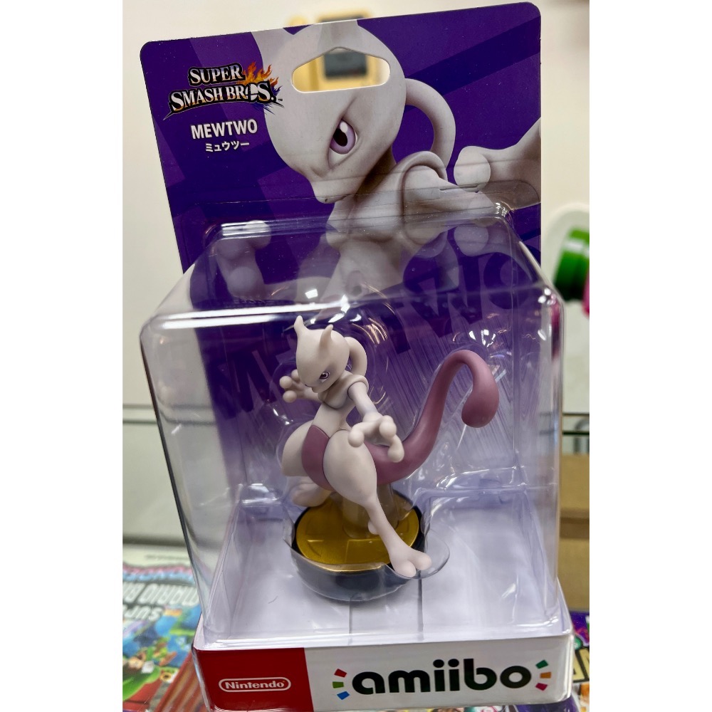 (不含遊戲） switch amiibo 寶可夢 超夢 mewtwo 任天堂明星大亂鬥 系列 全新品［士林遊戲頻道］-細節圖2