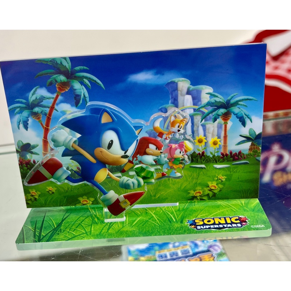 （不含遊戲） switch 索尼克 超級巨星 音速小子 sonic superstars 特典 立架 壓克力立牌 全新品-細節圖2
