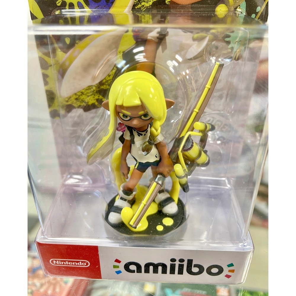 （不含遊戲）switch Amiibo 斯普拉遁 3 Inkling 魷魚族 黃色 全新品［士林遊戲頻道］-細節圖2
