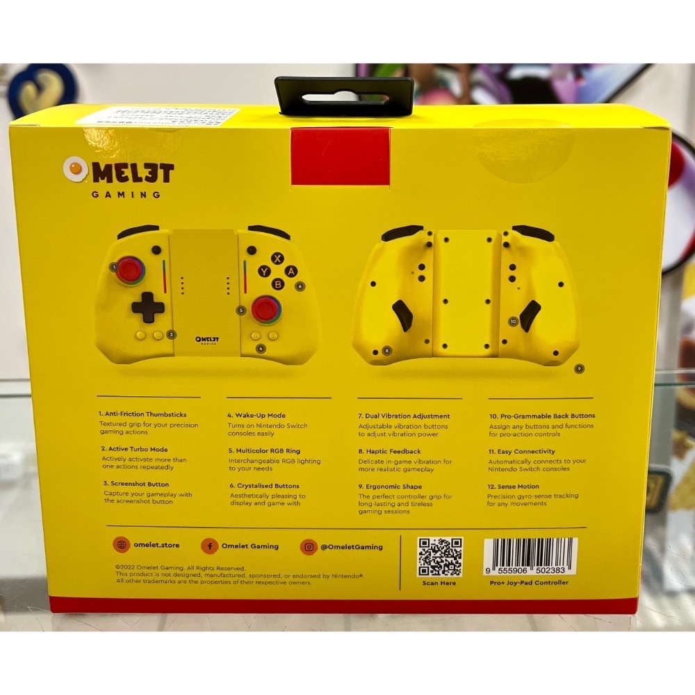 Omelet NS Switch Pro+ Joy-Pad Joy-con 控制器 閃電黃 全新品［士林遊戲頻道］-細節圖2