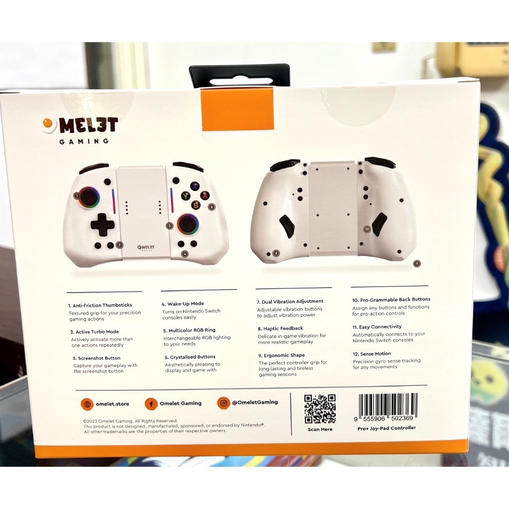 Omelet NS Switch Pro+ Joy-Pad Joy-con 控制器 冰雪白 全新品［士林遊戲頻道］-細節圖2
