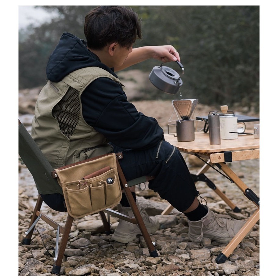 [河馬露露]台灣出貨 克米特椅側邊袋 扶手掛袋 多功能儲物袋 置物收納袋 露營椅側邊袋 戶外置物袋-細節圖2