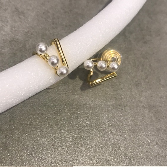 韓國純銀耳環/珍珠鑽戒指-細節圖5