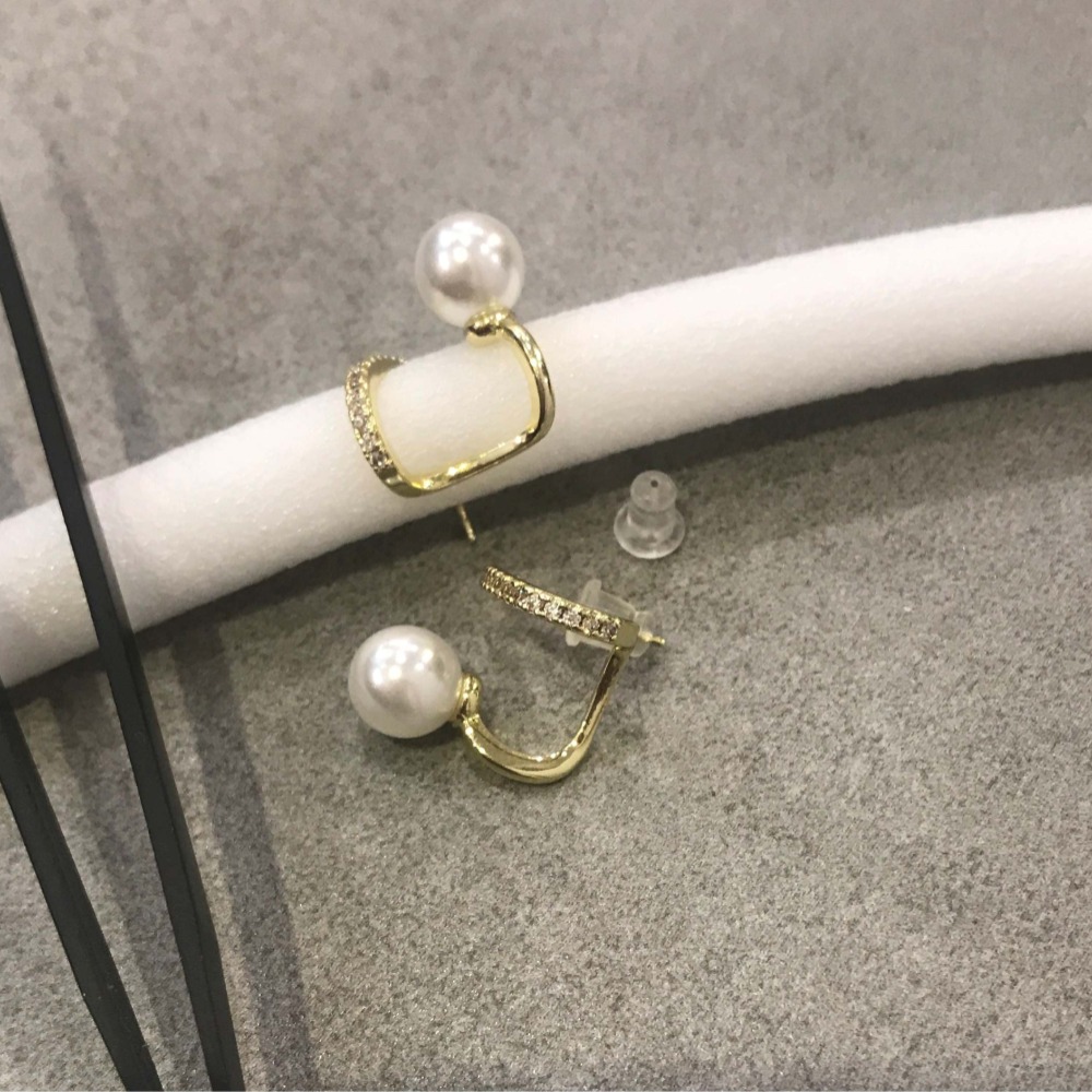 韓國純銀耳環/珍珠鑽戒指-細節圖7