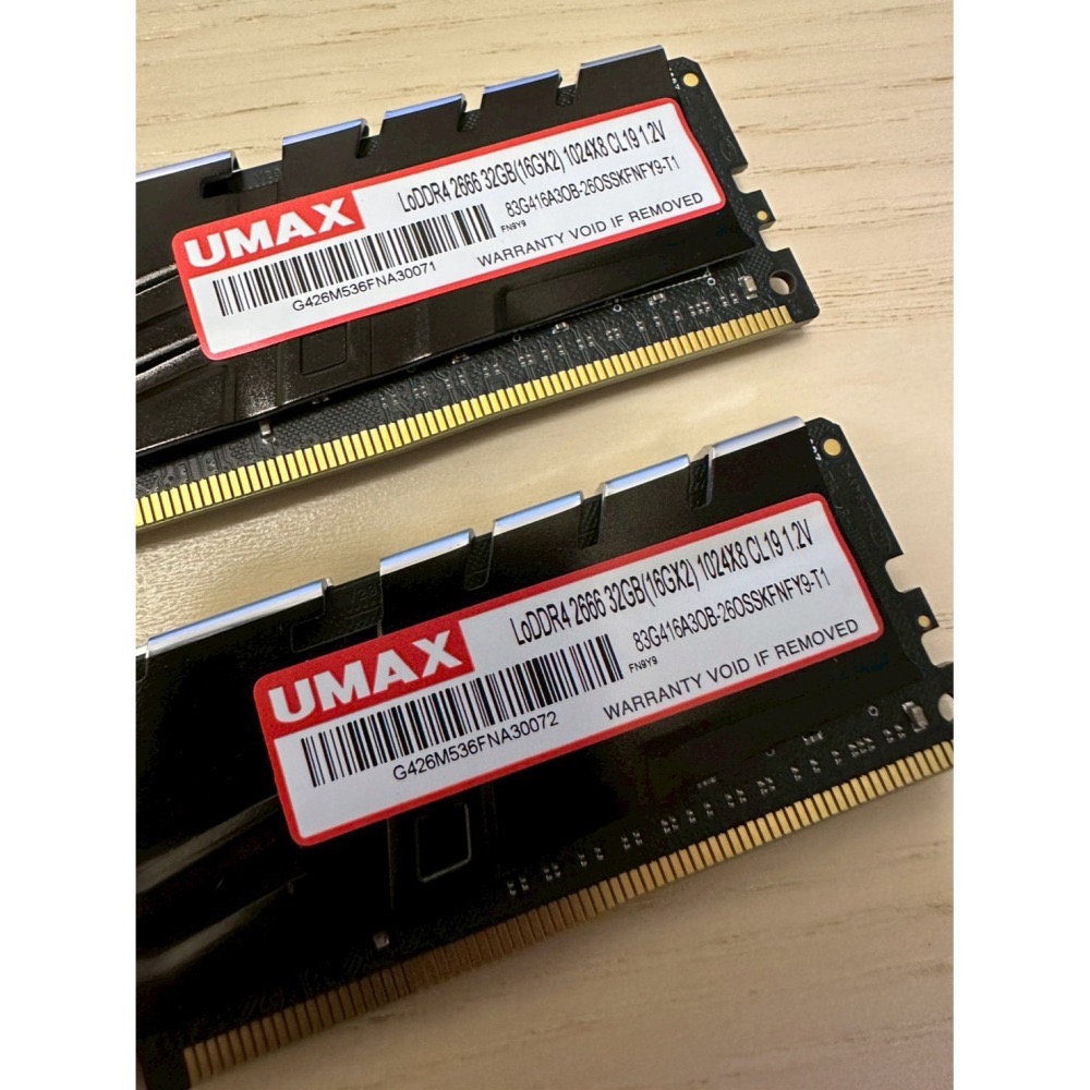 UMAX力晶 16GBx2 DDR4-2666 桌機記憶體/含散熱片/1024x8顆粒 一組兩條-細節圖3